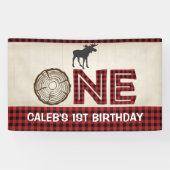 Lumberjack 1st Birthday Banner - Moose (Horizontaal)