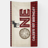 Lumberjack 1st Birthday Banner - Moose (Verticaal)