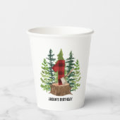 Lumberjack 1st Birthday Buffalo Play Papieren Bekers (Achterkant)