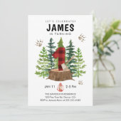 Lumberjack 1st Birthday Buffalo Plays Kaart (Staand voorkant)