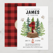 Lumberjack 1st Birthday Buffalo Plays Kaart (Voorkant / Achterkant)