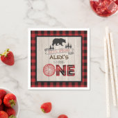 Lumberjack 1st Birthday Napkin - Beer RED Servet (Insitu)