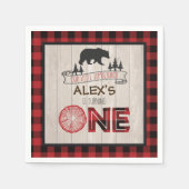 Lumberjack 1st Birthday Napkin - Beer RED Servet (Voorkant)