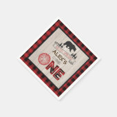 Lumberjack 1st Birthday Napkin - Beer RED Servet (Hoek)