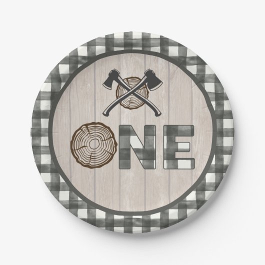 Lumberjack 1st Birthday Paper Bord - As ONE WH (Voorkant)