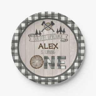 Lumberjack 1st Birthday Paper Bord - Axes White