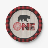 Lumberjack 1st Birthday Paper Bord - Beer ONE Red (Voorkant)