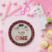 Lumberjack 1st Birthday Paper Bord - Beer rood (Feest)