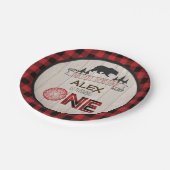 Lumberjack 1st Birthday Paper Bord - Beer rood (Gekanteld)
