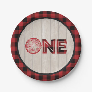 Lumberjack 1st Birthday Paper Bord - ONE Red