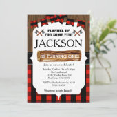 Lumberjack 1st Birthday Party Invitation Kaart (Staand voorkant)