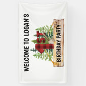 Lumberjack 1st Birthday Welcome Party Spandoek (Verticaal)