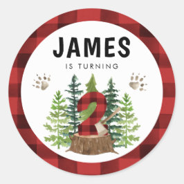 Lumberjack 2de Birthday Buffalo Play Ronde Sticker