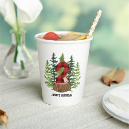 Lumberjack 2e verjaardag Buffalo-gegoten papierbek Papieren Bekers