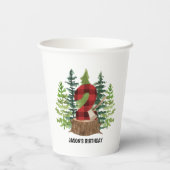 Lumberjack 2e verjaardag Buffalo-gegoten papierbek Papieren Bekers (Achterkant)