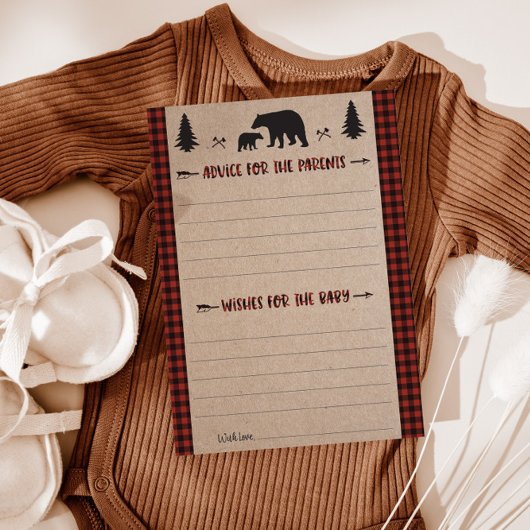 Lumberjack Advice en wenst Baby shower Card Kaart