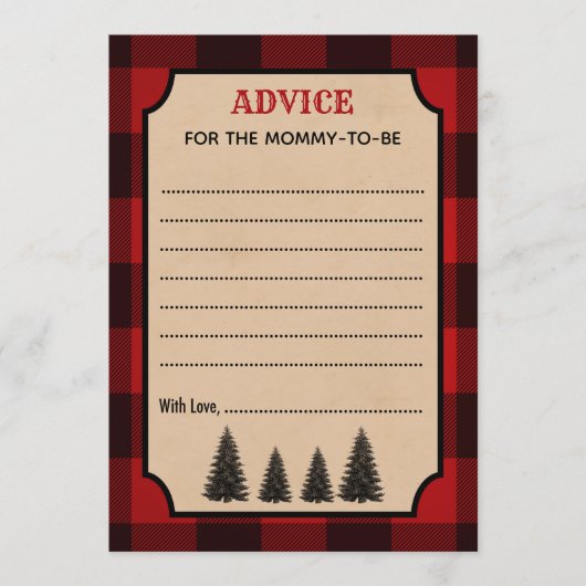 Lumberjack Advies voor de mama Baby shower Kaarten (Voorkant)