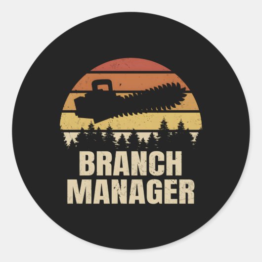 Lumberjack Arborist Logger Tree Cutter Branch Ager Ronde Sticker (Voorkant)