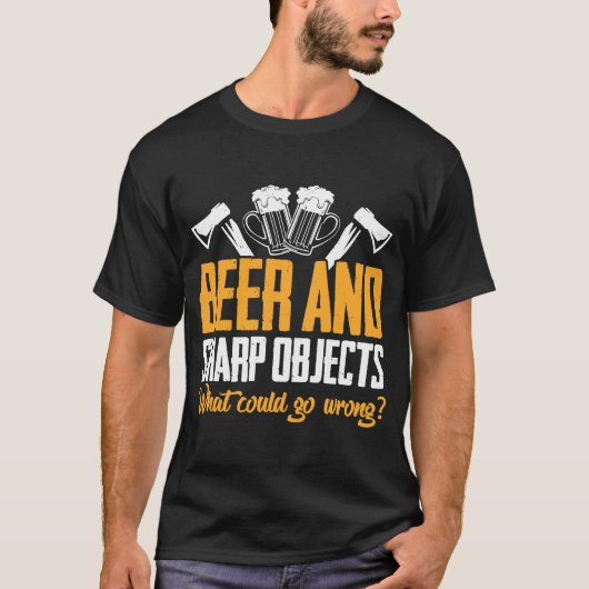 Lumberjack Ax Beer Arborist Forest Tree T-shirt (Voorkant)