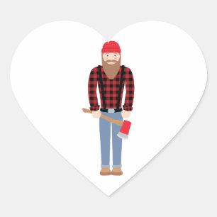 Lumberjack Ax Hart Sticker