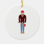 Lumberjack Ax Keramisch Ornament (Voorkant)