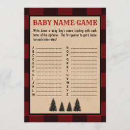 Lumberjack Baby Naam Douche Game Rood Plaid Programmakaart