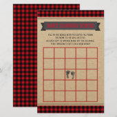 Lumberjack Baby shower Bingo Kaart (Voorkant / Achterkant)