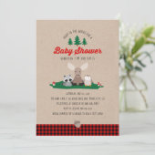 Lumberjack Baby shower bosdieren rustiek Kaart (Staand voorkant)