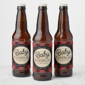 Lumberjack Baby shower Buffalo Check Beer Fles L Bier Etiket (Flessen)