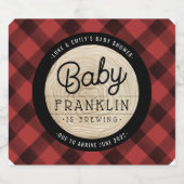 Lumberjack Baby shower Buffalo Check Beer Fles L Bier Etiket (Enkel label)