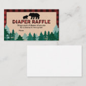 Lumberjack Baby shower Diaper Raffle Visitekaartje (Voorkant / Achterkant)