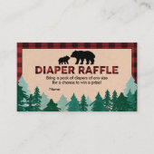 Lumberjack Baby shower Diaper Raffle Visitekaartje (Voorkant)