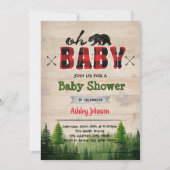 Lumberjack baby shower feestuitnodiging kaart (Voorkant)