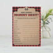 Lumberjack Baby shower Game die mama het beste ken (Staand voorkant)