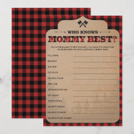 Lumberjack Baby shower Game die mama het beste ken