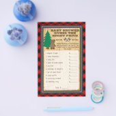 Lumberjack Baby shower Game met juiste prijs Flyer (Enkel)