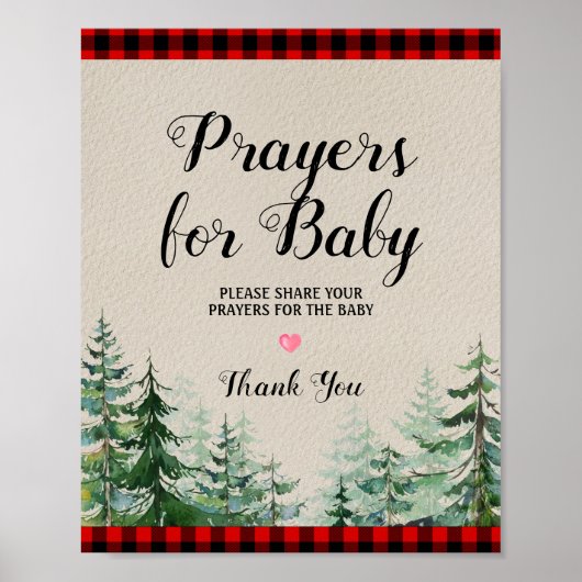 Lumberjack Baby shower gebeden voor Baby Poster (Voorkant)