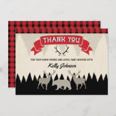 Lumberjack Baby shower Hartelijk dank Bedankkaart (Voorkant / Achterkant)