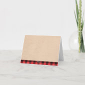 Lumberjack Baby shower ingevuld Hartelijk dank Bedankkaart (Achterkant)