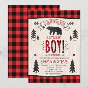 Lumberjack Baby shower Invitation Lumberjack Party Kaart