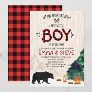 Lumberjack Baby shower Invitation Lumberjack Party Kaart