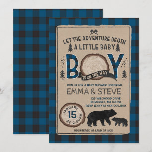 Lumberjack Baby shower Invitation Lumberjack Party Kaart