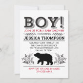 Lumberjack Baby shower Kaart (Voorkant)