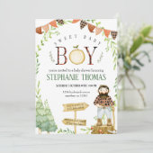 Lumberjack Baby shower Kaart (Staand voorkant)