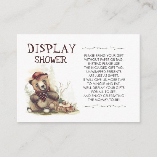 Lumberjack Baby shower Little Beer Display Douche Visitekaartje (Voorkant)
