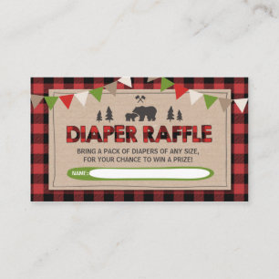 Lumberjack Baby shower Luier Raffle Woodland Boy Informatiekaartje