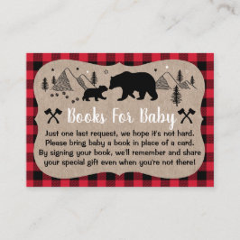 Lumberjack Baby shower Rustic Beer Book Request Informatiekaartje