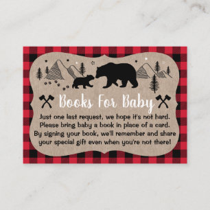 Lumberjack Baby shower Rustic Beer Book Request Informatiekaartje
