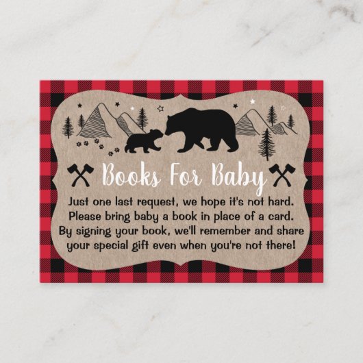Lumberjack Baby shower Rustic Beer Book Request Informatiekaartje (Voorkant)