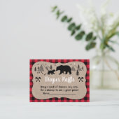 Lumberjack Baby shower Rustisch Beer — luieraffle Informatiekaartje (Staand voorkant)